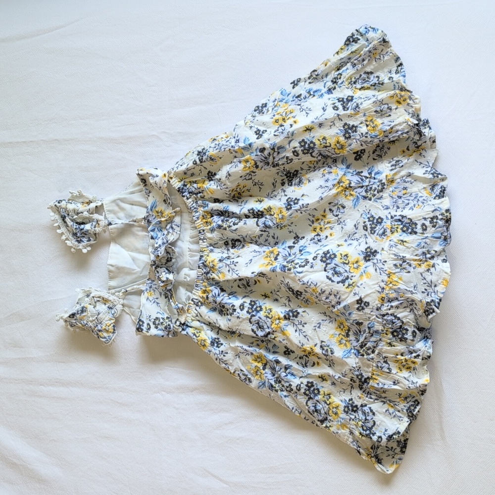 joie floral clip dot ruffled lace trim summer dress with peekaboo back 3T girls - Picture 8 of 9